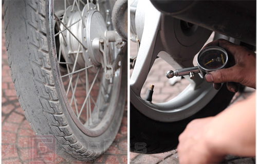 Kiểm tra lốp xe để đảm bảo lốp luôn hoạt động tốt