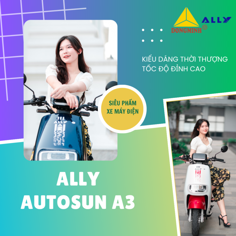 ALLY AUTOSUN A3 xe máy điện chất lượng phù hợp với học sinh, sinh viên